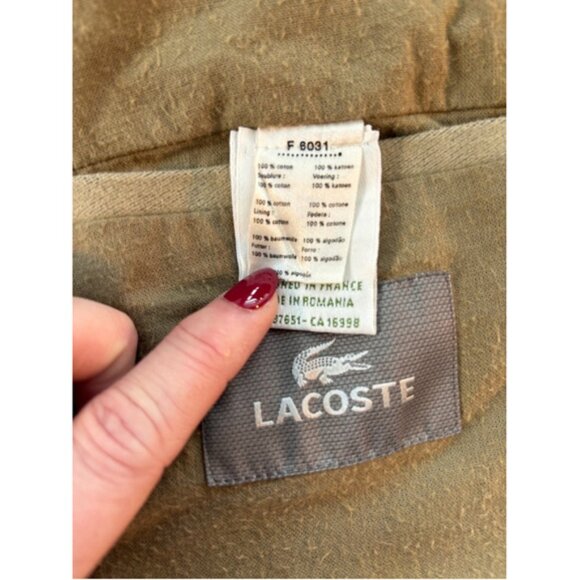 Lacoste Vintage Men Beige Striped Blazer Sport Coat Jacket size 54   44   4 - Picture 9 of 10